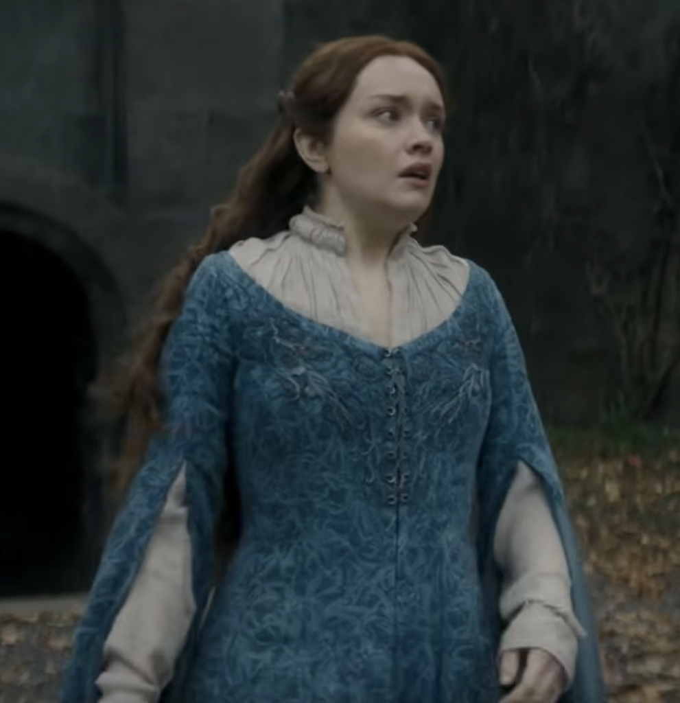 Olivia Cooke as Alicent Hightower Season 3 of HBO's "House of the Dragon" Ranking Alicent Costumes, Dresses, & Outfits, Blue Travel Dress