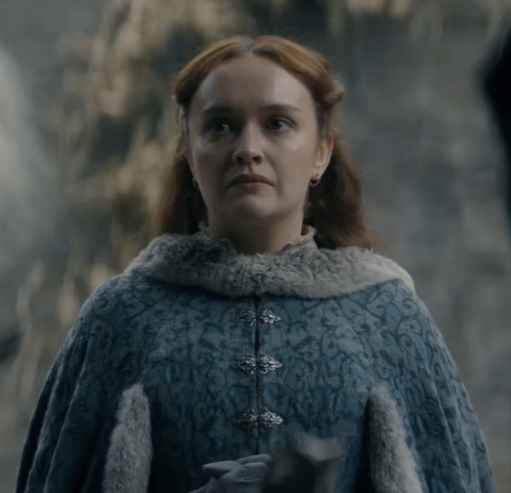 Olivia Cooke as Alicent Hightower Season 3 of HBO's "House of the Dragon" Ranking Alicent Costumes, Dresses, & Outfits, Travel Cloak