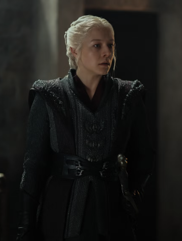 Emma D'Arcy as Rhaenyra Targaryen in Season 3 of HBO's “House of the Dragon” Ranking Rhaenyra Costumes, Dresses, & Outfits,