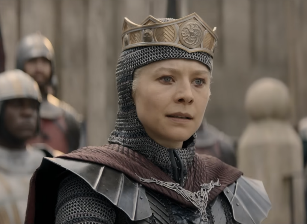 Emma D'Arcy as Rhaenyra Targaryen in Season 3 of HBO's “House of the Dragon” Ranking Rhaenyra Costumes, Dresses, & Outfits, Armored Dragon Queen