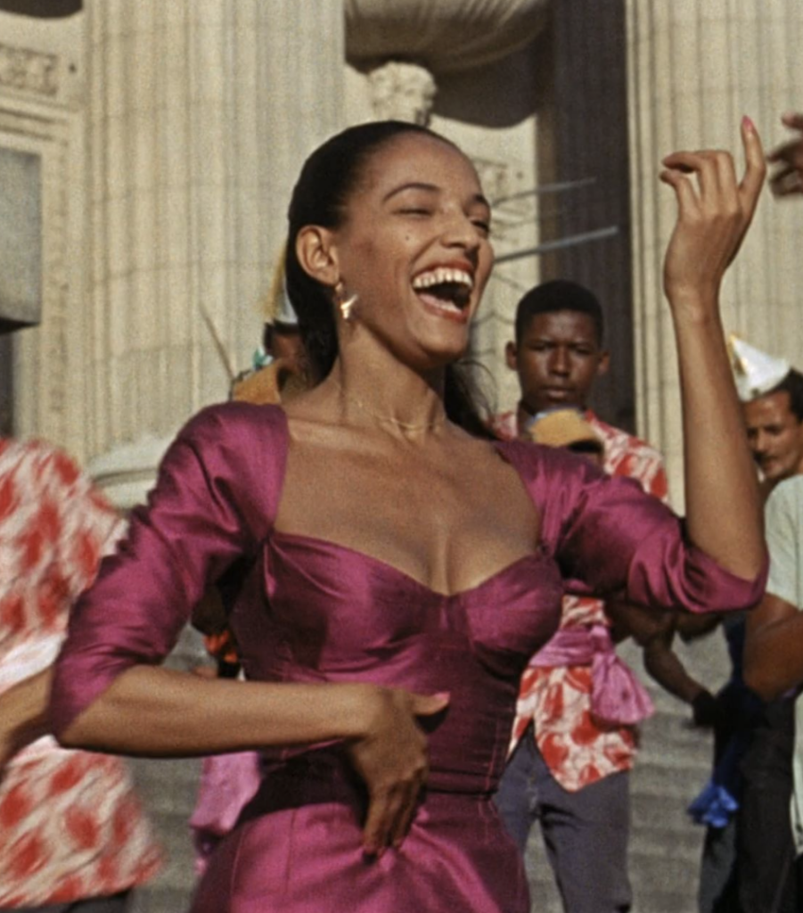 Lourdes de Oliveira as Mira, "Black Orpheus" (1959) Best Purple Costume, Gowns, & Dresses from Modern Set Movies