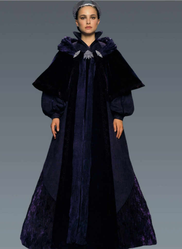 Natalie Portman as Padme Amidala in "Star Wars: Episode III – Revenge of the Sith" (2005) Best Violet Purple Costume, Gowns, & Dresses from Fantasy & Sci-fi Movies