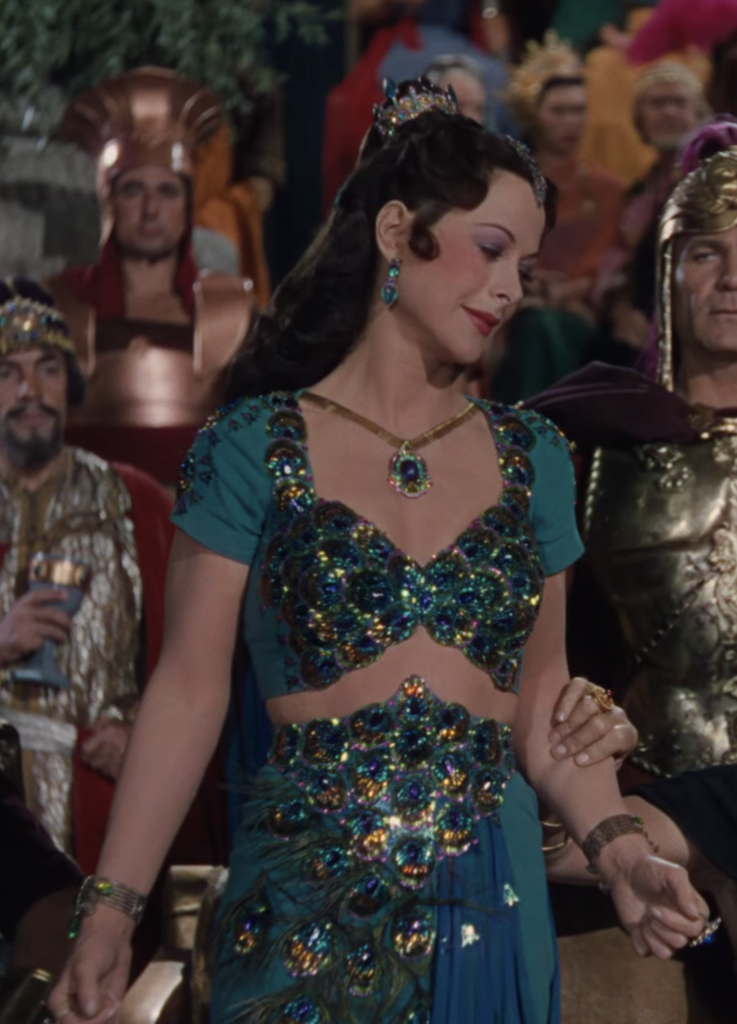 Hedy Lamarr as Deliah, "Samson and Delilah" (1949) Best Blue-Green (Teal, Turquoise, Aqua, Cyan) Costume, Gowns, & Dresses from Period Piece Dramas Movies
