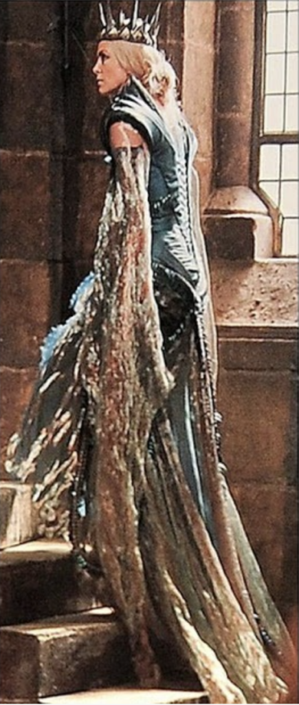 Charlize Theron as Queen Ravenna, Snow White and the Huntsman (2012) Best Blue-Green (Teal, Turquoise, Aqua, Cyan) Costume, Gowns, & Dresses from Fantasy & Sci-fi Movies