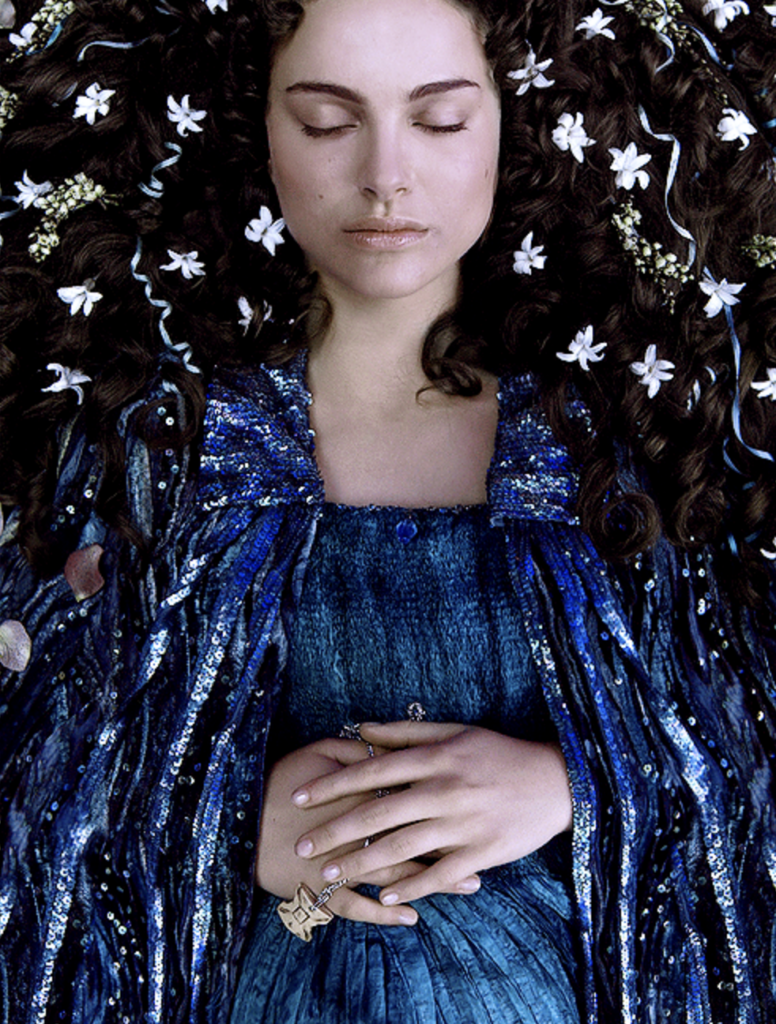 Natalie Portman as Padme Amidala, Star Wars Episode III (2005) Best Blue-Green (Teal, Turquoise, Aqua, Cyan) Costume, Gowns, & Dresses from Fantasy & Sci-fi Movies