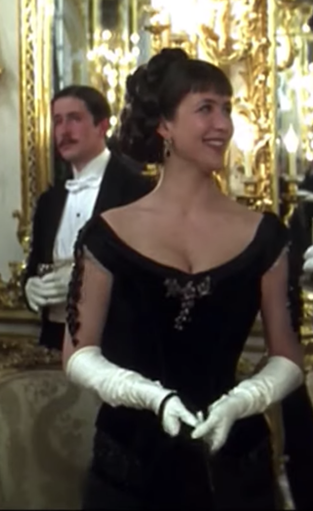 Sophie Marceau as Anna, "Anna Karenina" (1997) Best Black Costume, Gowns, & Dresses from Period Piece Dramas Movies