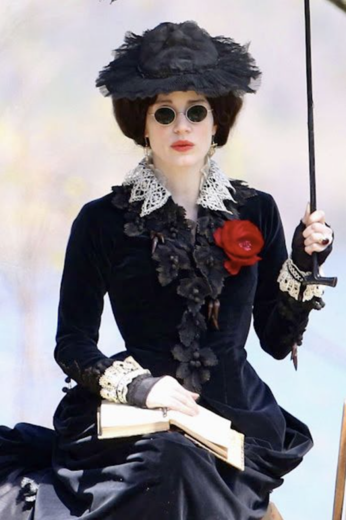 Jessica Chastain as Lucille, "Crimson Peak" (2015) Best Black Costume, Gowns, & Dresses from Period Piece Dramas Movies