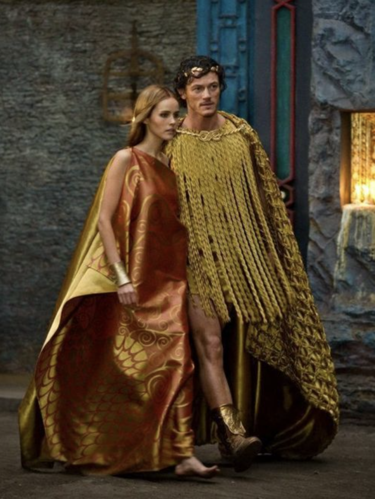 Isabel Lucas as Athena in "Immortals" (2011) Best Orange Costumes, Gowns, & Dresses from Fantasy & Sci-fi Movies