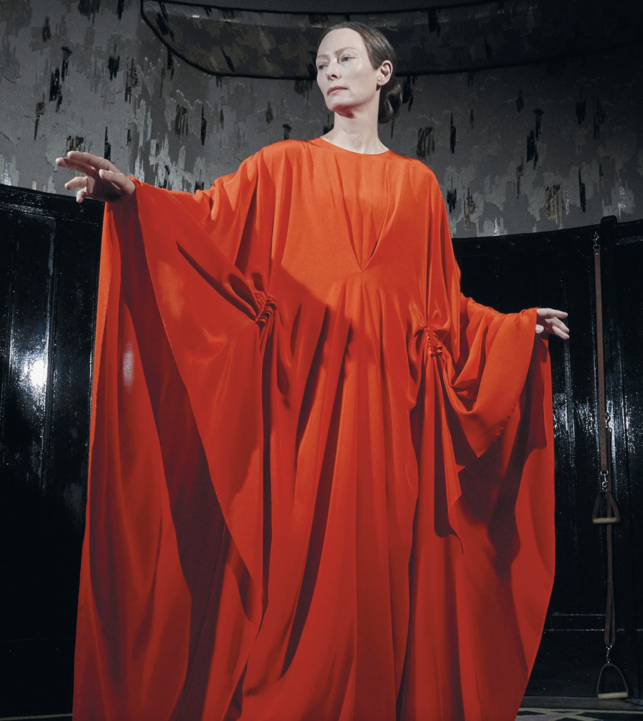 Tilda Swinton as Madame Blanc from Suspiria (2018) Best Orange Costumes, Gowns, & Dresses from Fantasy & Sci-fi Movies
