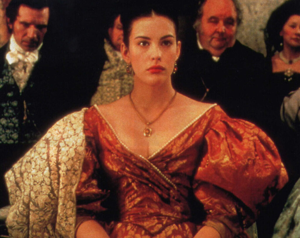 Liv Tyler as Tanya, Onegin (1999) Best Orange Costume, Gowns, & Dresses from Period Piece Dramas Movies