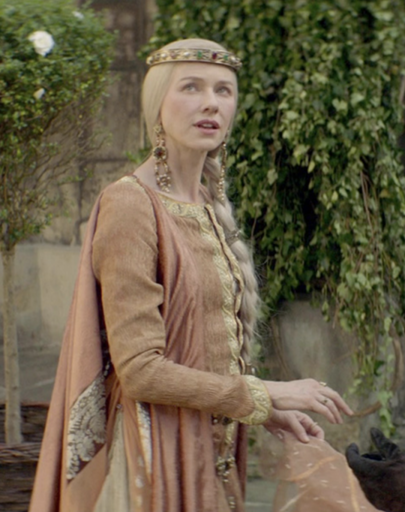 Naomi Watts as Queen Gertrude, Ophelia (2018) Best Orange Costume, Gowns, & Dresses from Period Piece Dramas Movies