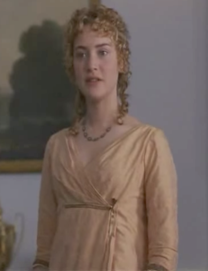 Kate Winslet as Marianne Dashwood, Sense and Sensibility (1995) Best Orange Costume, Gowns, & Dresses from Period Piece Dramas Movies
