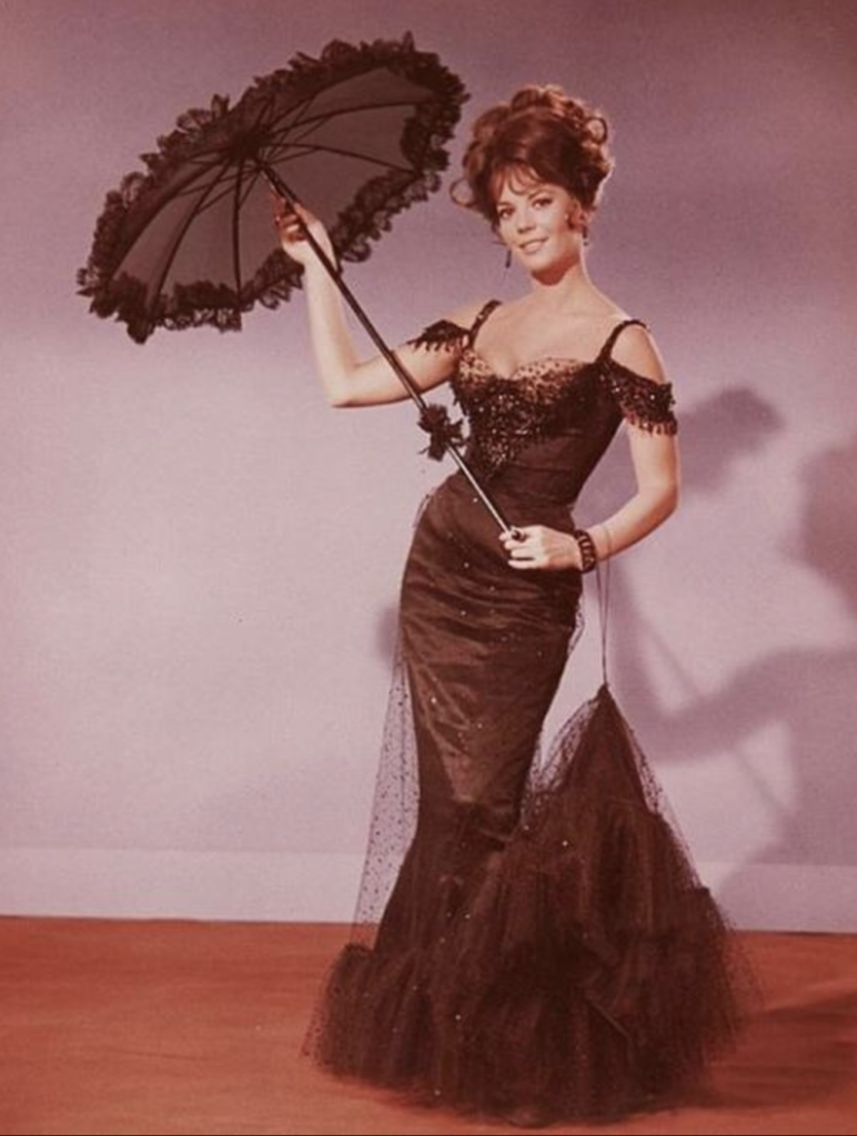 Natalie Wood as Maggie, "The Great Race" (1965) Best Black Costume, Gowns, & Dresses from Period Piece Dramas Movies